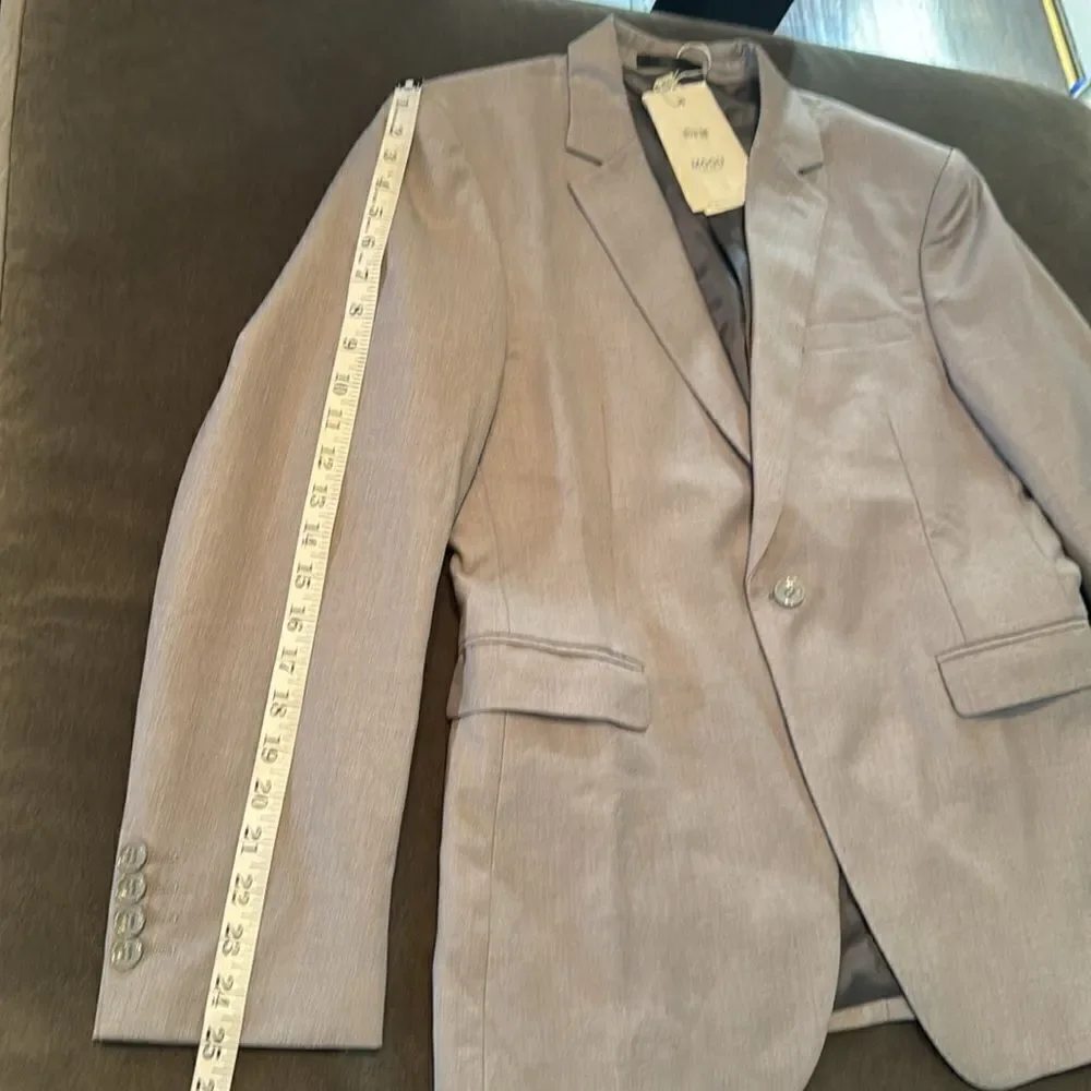 Men’s Gray 3 Piece Business Suit Notched Lapel Size 38 Jacket 36 Pants NWT